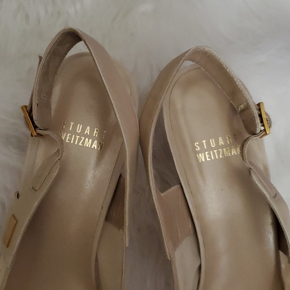 Stuart Weitzman Size 8 M Cream / Tan Slingbacks - image 5